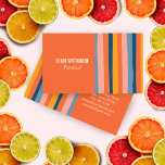 Carte De Visite Bonbons minimalistes rayures artisanales orange<br><div class="desc">Montrez votre style avec ce dessin dessiné à la main devant le carte de visite. Parfait pour les gens d'affaires,  les comptables,  les designers,  les blogueurs,  les fashionistas et d'autres types créatifs. Ajoutez votre propre texte pour le faire briller ! Consultez mon magasin pour en savoir plus !</div>