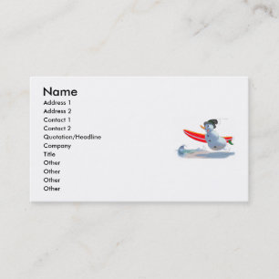 Carte De Visite bonhomme de neige de surfer