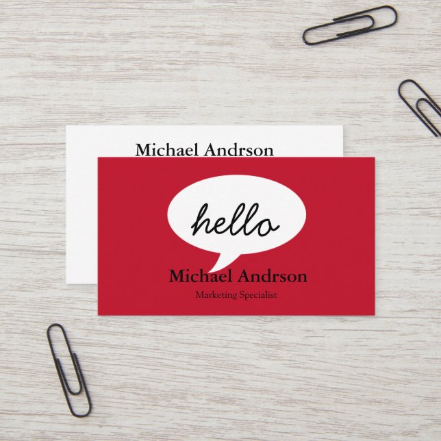 Carte De Visite Bonjour amical (Devant/Arrière en situation)