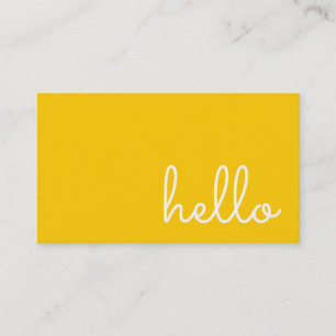 Carte De Visite Bonjour blanc moderne de et jaune décontractés