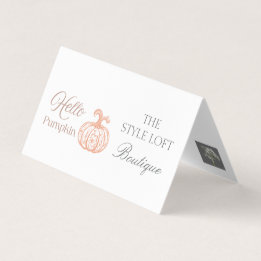 Carte De Visite Bonjour Citrouille Marque d'automne pour boutique