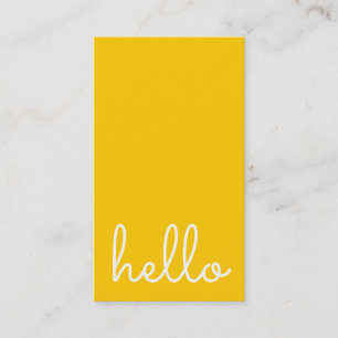 Carte De Visite Bonjour Décontracté blanc et jaune