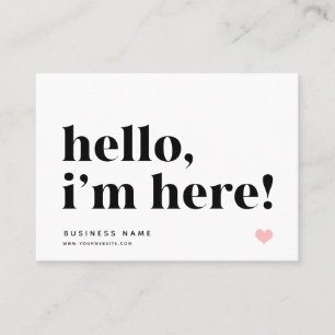 Carte De Visite Bonjour, je suis ici   Merci de marque Insérer bla