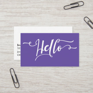 Carte De Visite Bonjour la typographie sur Editable Ultra Violet v
