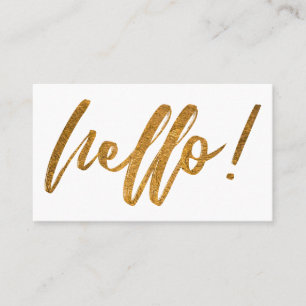 Carte De Visite Bonjour minimaliste en écriture manuscrite avec fe