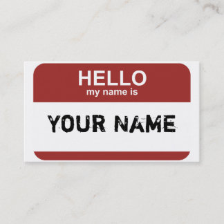 Carte De Visite Bonjour mon nom est, votre nom