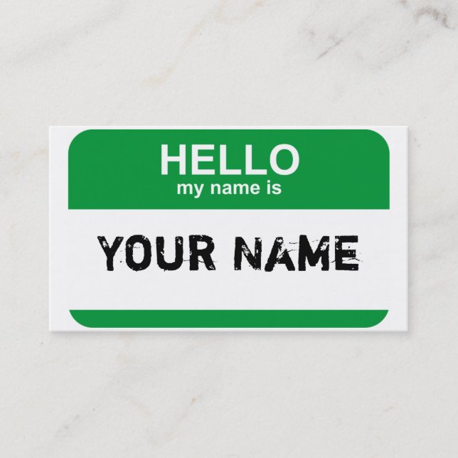 Carte De Visite Bonjour mon nom est, votre nom (Devant)