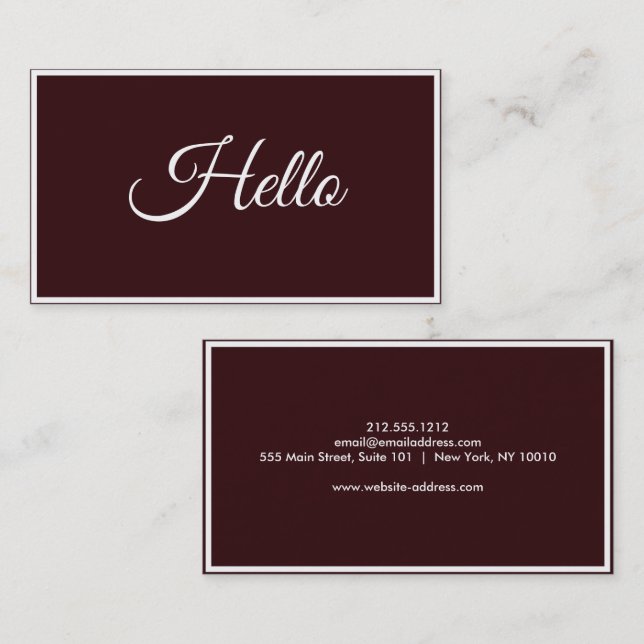 Carte De Visite Bonjour Premium (Devant / Derrière)
