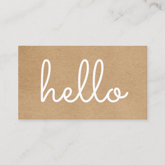 Carte De Visite Bonjour Rustic Kraft (Devant)
