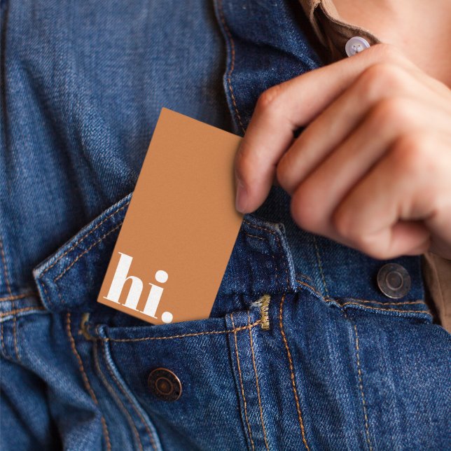 Carte De Visite Bonjour Terracotta Clean Typographie simple Décont (Créateur téléchargé)