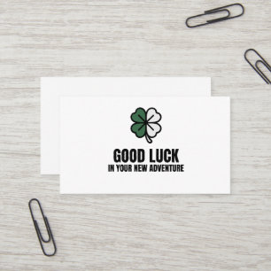 Carte De Visite Bonne Chance Dans Votre Nouvelle Aventure Trèfle à