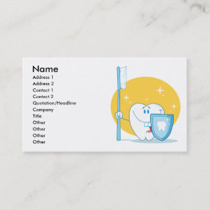 Carte De Visite Bonne dent Souriante avec brosse à dents et boucl
