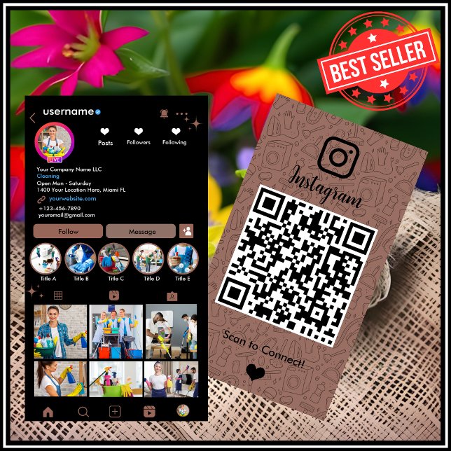 Carte De Visite Bonnes | Code QR Terracotta (Créateur téléchargé)