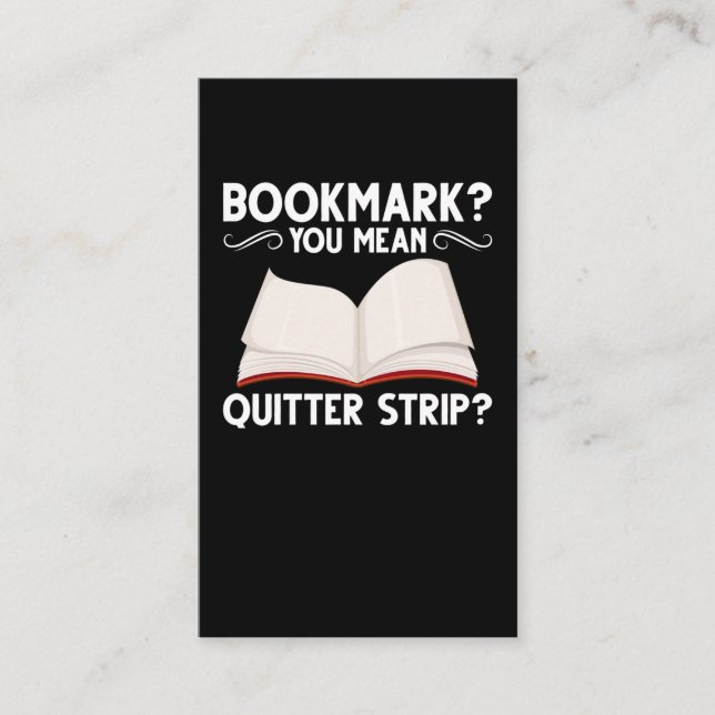 Carte De Visite Book Lover Funny Bookworm Joke (Devant)