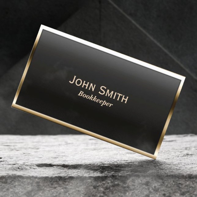 Carte De Visite Bookkeeper Modern Gold Frame Conserver (Créateur téléchargé)