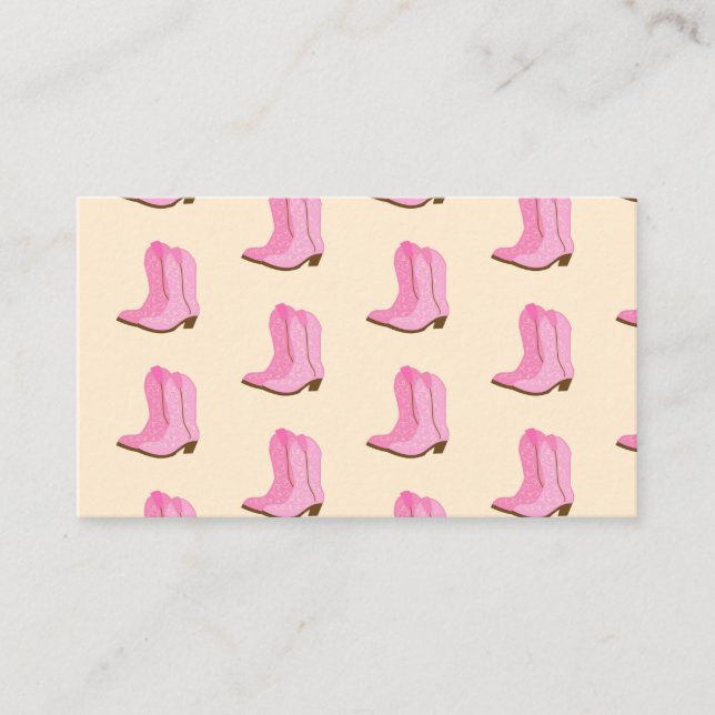 Carte De Visite Boots Cowboy Pink Country Texas Ranch (Devant)