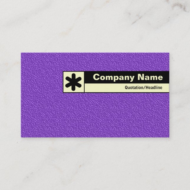 Carte De Visite Bord marqué - Violet Embossé Tex (Devant)