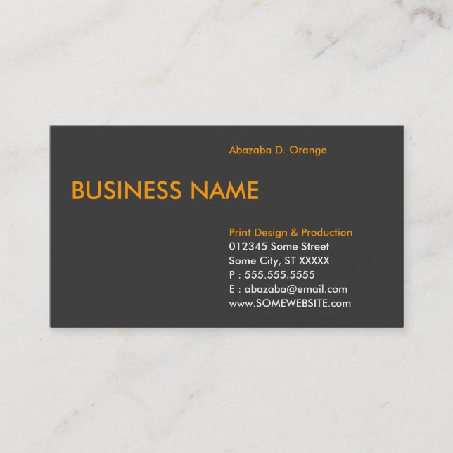 Carte De Visite bord orange (Devant)