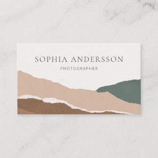 Carte De Visite Bordure Abstraite de torn Pastel Mountain
