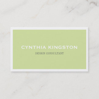 Carte De Visite Bordure blanche simplement élégant vert profession