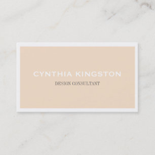 Carte De Visite Bordure blanche sobrement élégant rose pâle profes