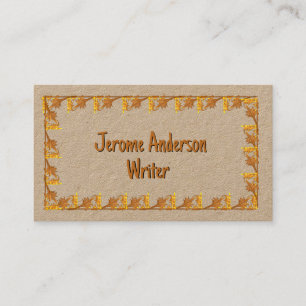 Carte de visite – Bordure de feuilles dorées