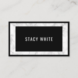 Carte De Visite Bordure de marbre minimal moderne tendance Noir