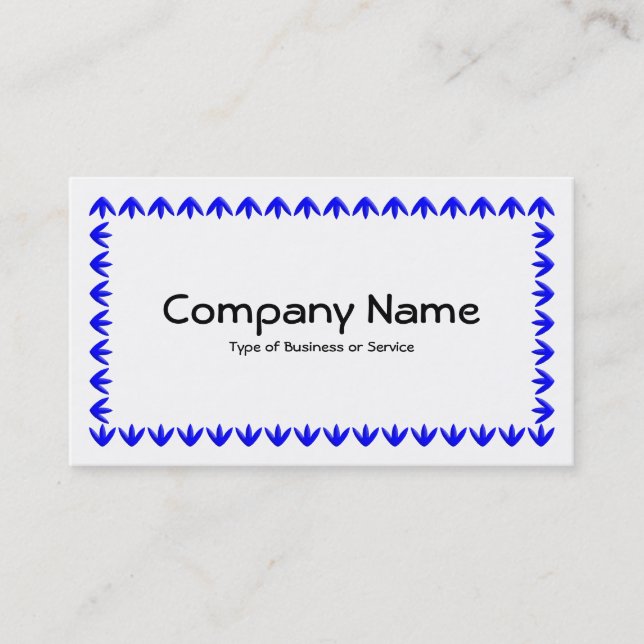 Carte De Visite Bordure de tulipe 3d - Bleu sur blanc (Devant)