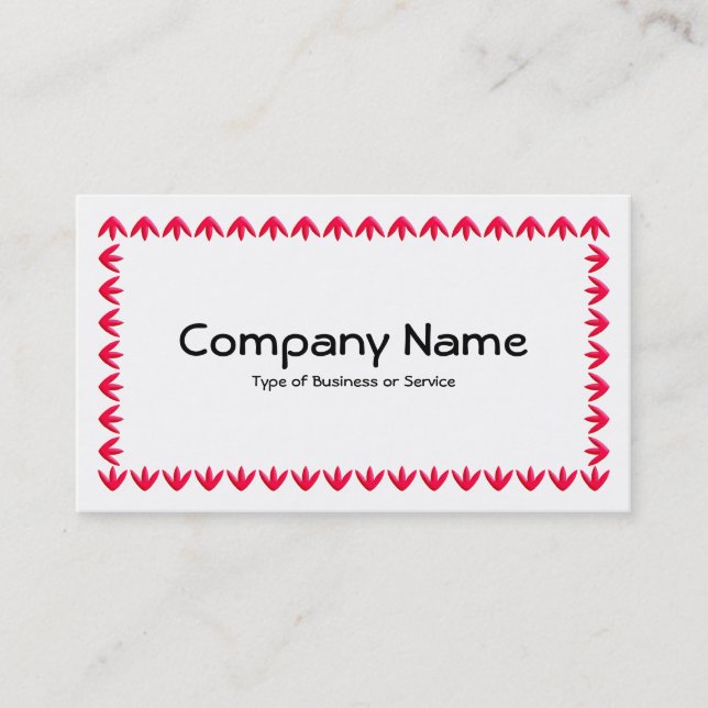Carte De Visite Bordure de tulipe 3d - Rouge sur blanc (Devant)