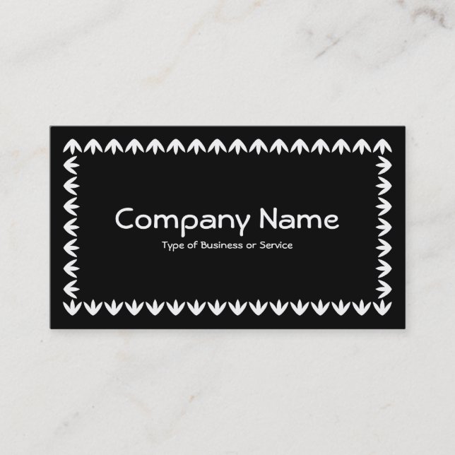 Carte De Visite Bordure de Tulipe - Blanc sur Noir (Devant)
