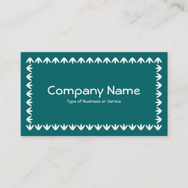 Carte De Visite Bordure de tulipe - Blanc sur Vert mousse (Devant)