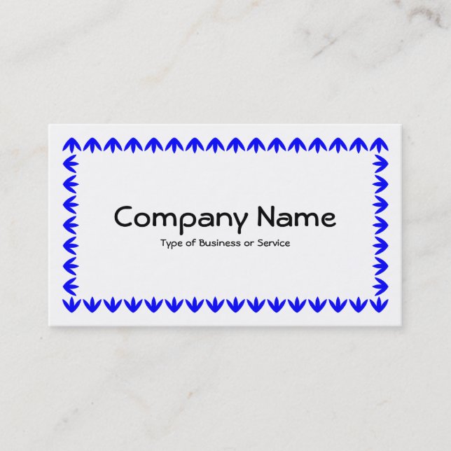 Carte De Visite Bordure de tulipe - Bleu sur blanc (Devant)