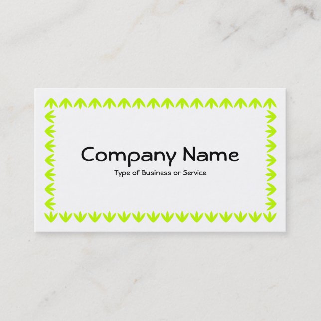 Carte De Visite Bordure de Tulipe - Chartreuse Vert sur Blanc (Devant)