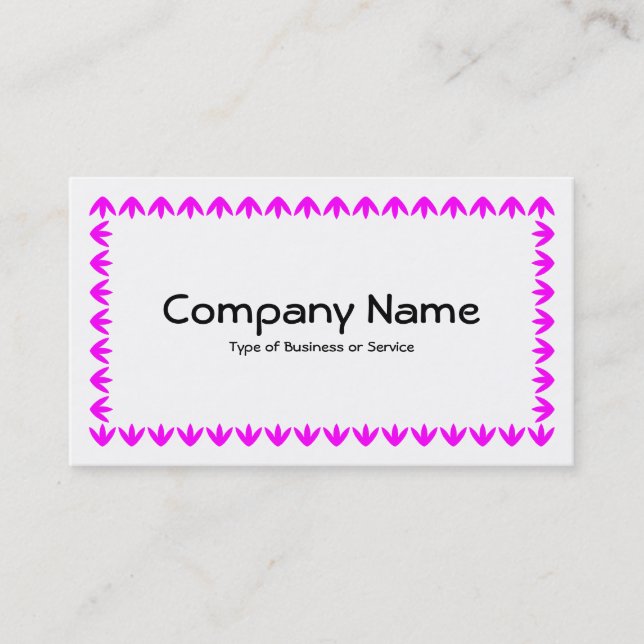 Carte De Visite Bordure de tulipe - Magenta sur blanc (Devant)