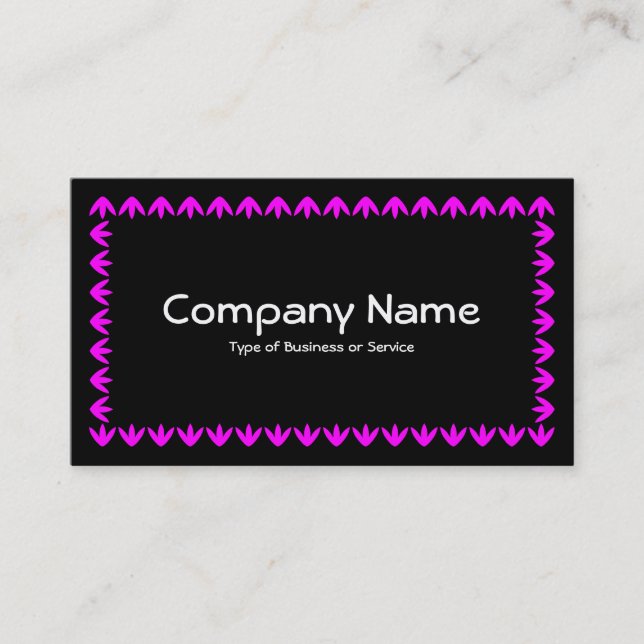 Carte De Visite Bordure de tulipe - Magenta sur le noir (Devant)