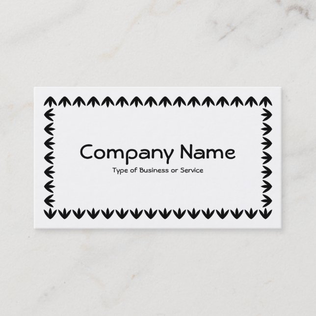 Carte De Visite Bordure de tulipe - Noir sur Blanc (Devant)