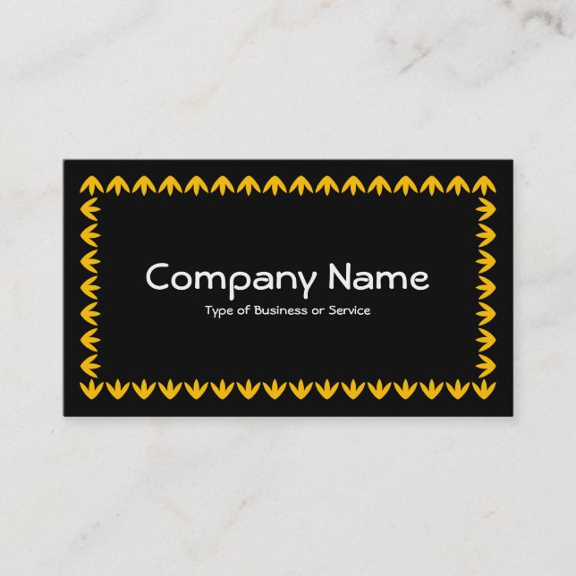 Carte De Visite Bordure de tulipe - orange sur noir (Devant)
