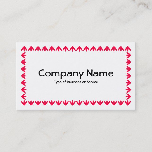 Carte De Visite Bordure de tulipe - Rouge sur blanc (Devant)