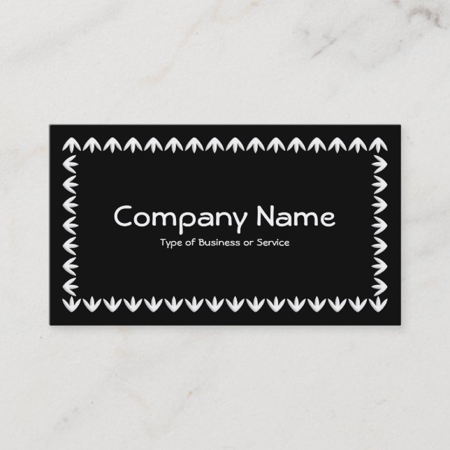 Carte De Visite Bordure de tulipes 3d - Blanc sur noir (Devant)