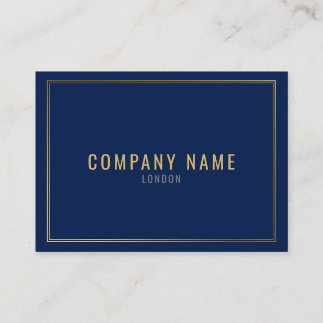 Carte De Visite Bordure d'effet or, bleu professionnel (Devant)