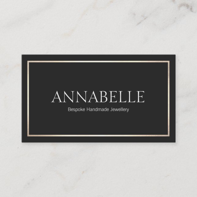 Carte De Visite Bordure d'or design Black Professional Designer (Devant)