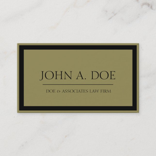 Carte De Visite Bordure d'or noir et antique du procureur (Devant)