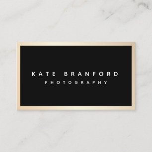 Carte De Visite Bordure d'or noir professionnel moderne