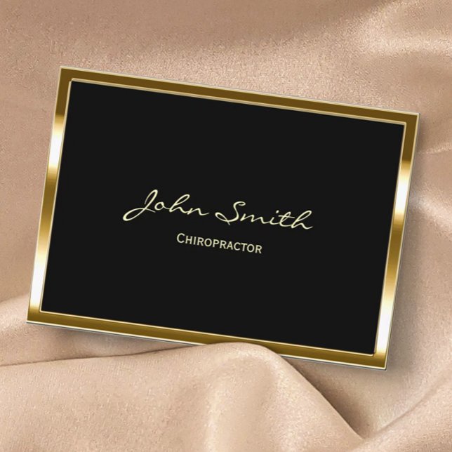 Carte De Visite Bordure dorée professionnelle chiropratique (Créateur téléchargé)