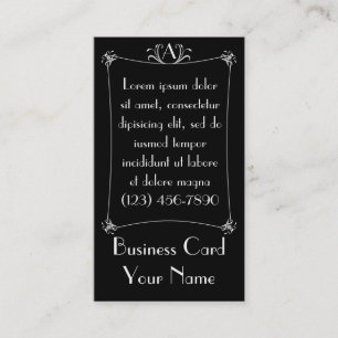 Carte De Visite Bordure Elégante Personnalisable Avec Monogramme