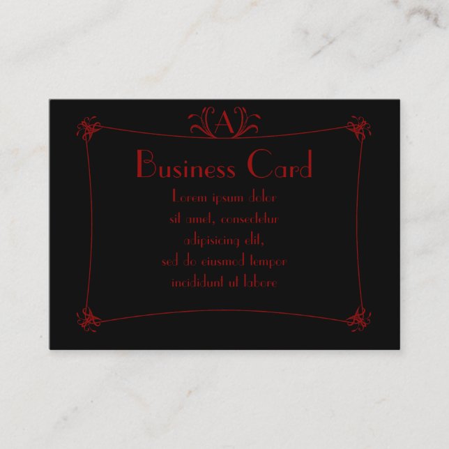 Carte De Visite Bordure Elégante Personnalisable Avec Monogramme (Devant)