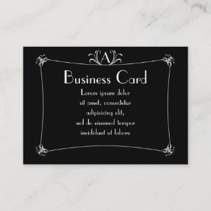 Carte De Visite Bordure Elégante Personnalisable Avec Monogramme