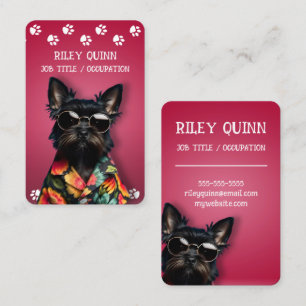 Carte De Visite Bordure Empreinte de patte de chien mignon