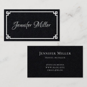 Carte De Visite Bordure grecque blanche minimaliste