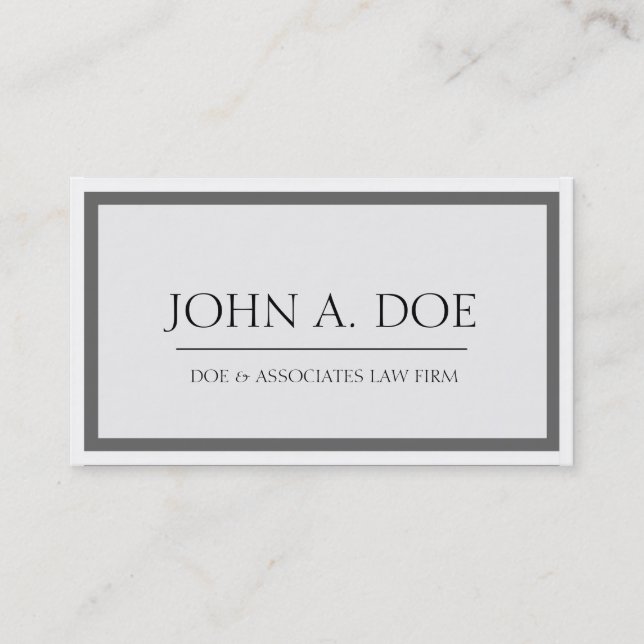 Carte De Visite Bordure gris foncé/blanc du procureur (Devant)